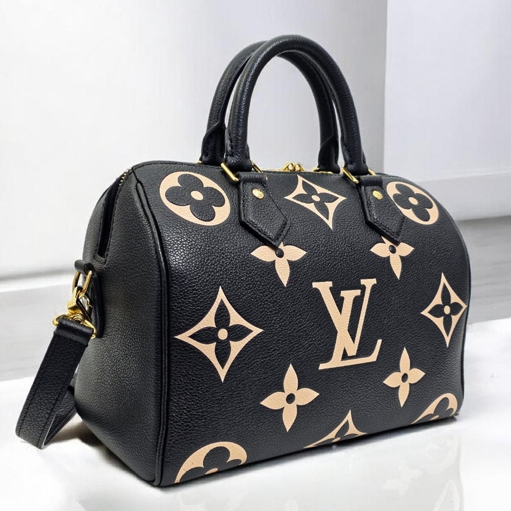 Louis Vuitton Speedy Bandouliere 25 Bicolor Empreinte Black Crossbody Bag - Picture 3 of 17